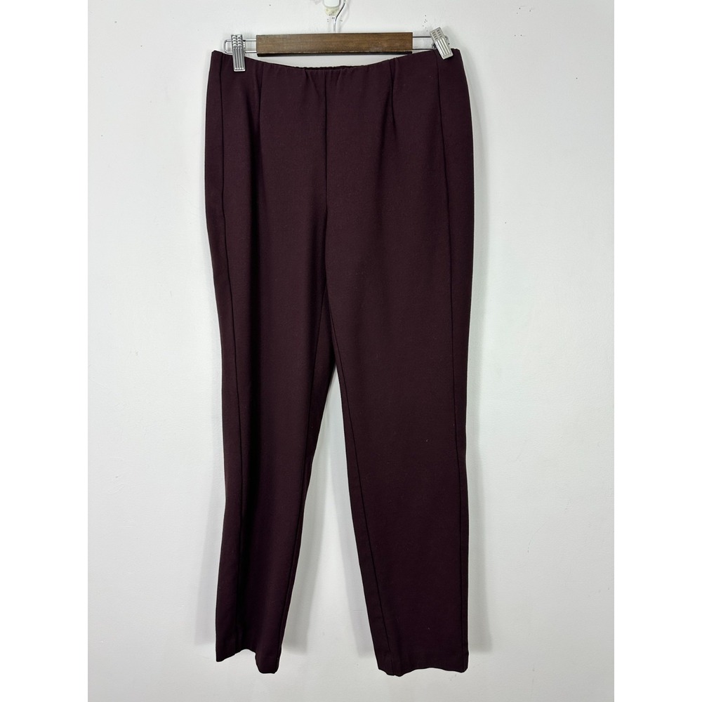 J Jill Pants Women Size Small Red Burgundy Ponte Slim Leg Pull On Stretch Casual
